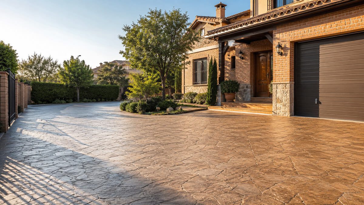 Hormigón impreso en Getafe para patios, chalets, accesos y terrazas