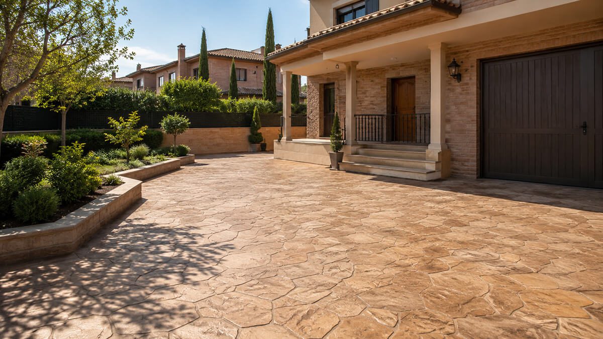 Hormigón impreso en Tordesillas para patios, chalets, garajes, piscinas y accesos