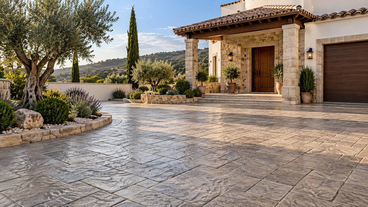 Hormigón impreso en Alfajarín: patio, jardín, terraza y acceso