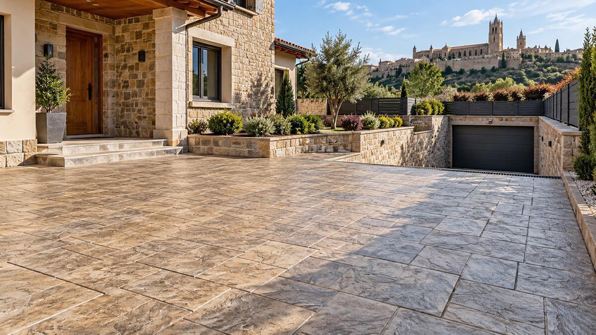 Hormigón impreso en Logroño: patio, acceso y terraza